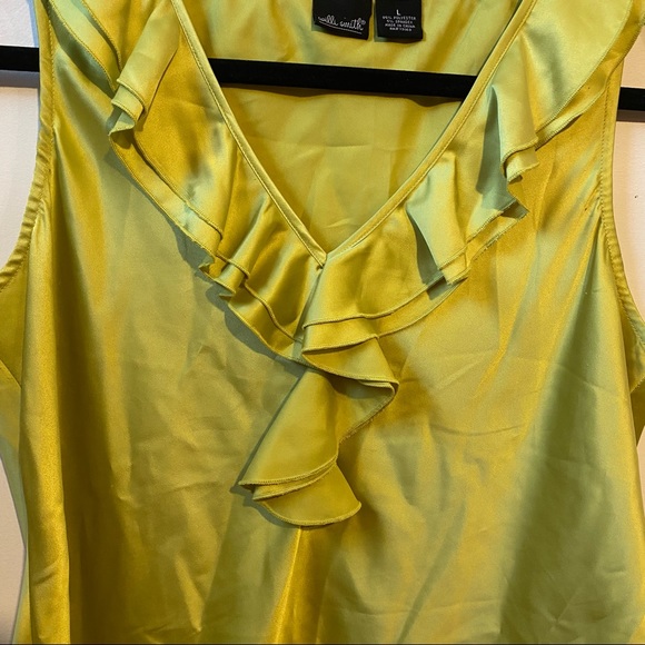 Willi Smith Satin Ruffle Top - Picture 5 of 6